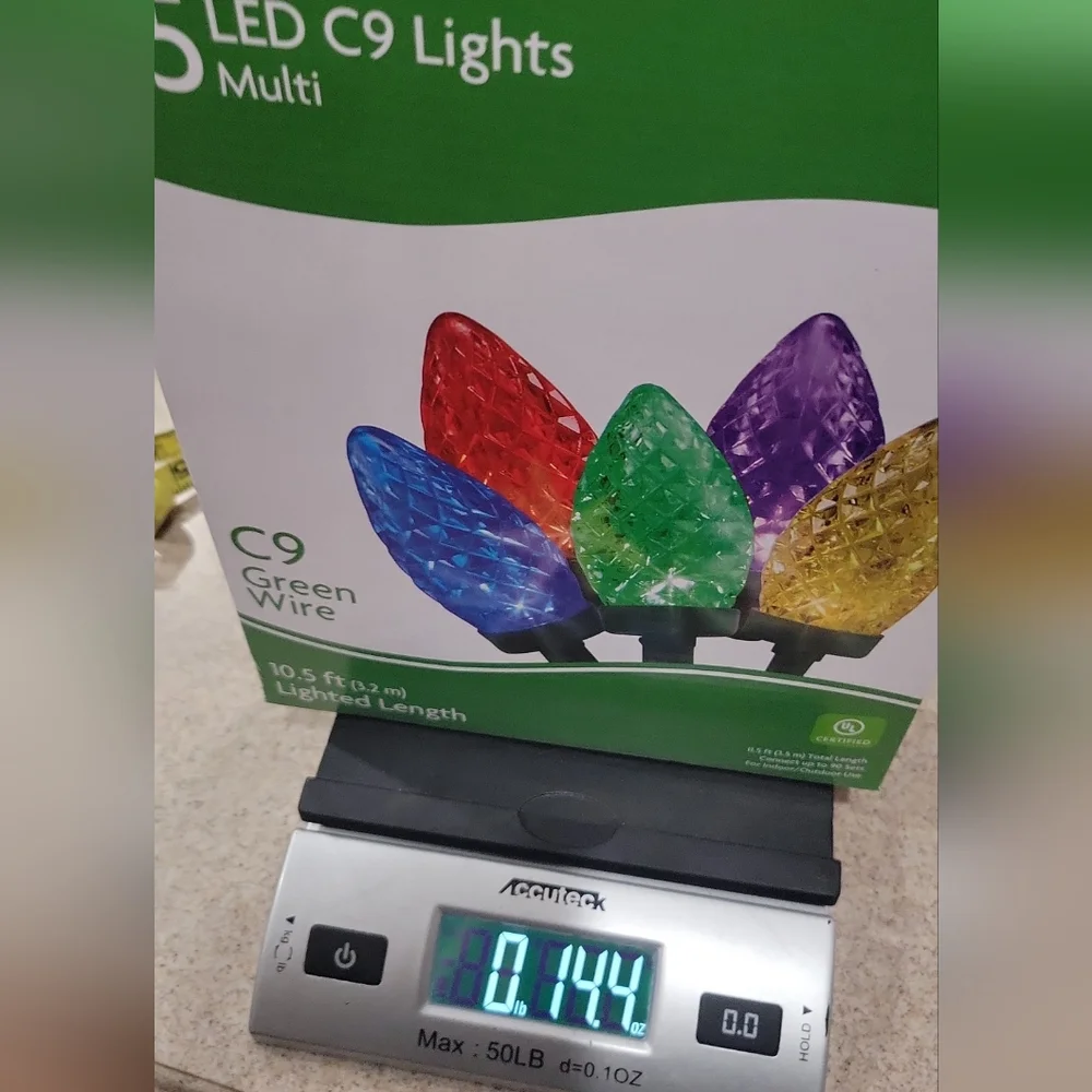 New Holiday Home 25 led bulb ct c9 multicolor bulbs green string lights. 11.5'